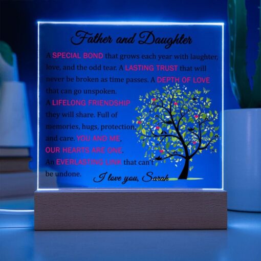 Father and Daughter Acrylic Plaque Gift, Personalised Thank You Dad Gifts, Fathers Day Gift for Dad from Daughter