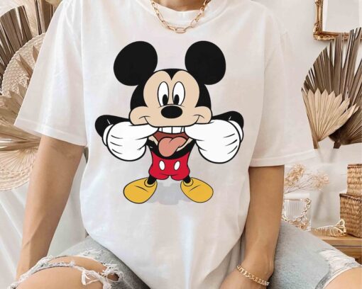 Cute Disney Mickey Mouse Goofy Face Portrait Shirt, Mickey Mouse And Friends Tee