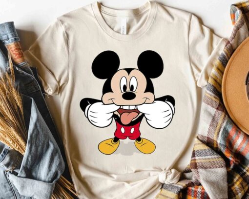 Cute Disney Mickey Mouse Goofy Face Portrait Shirt, Mickey Mouse And Friends Tee