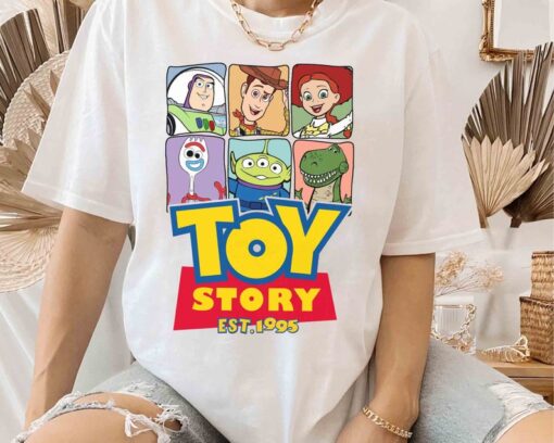 Pixar Toy Story Characters Group Shot 1995 Retro Shirt, Disney Buzz Woody Rex Tee