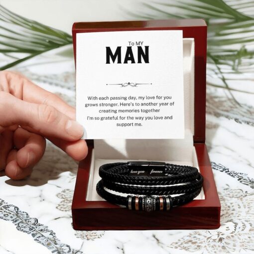 To My Man Bracelet, 6 Month 2 Year Anniversary, Long distance Relationship Boyfriend, Christmas Gift for Husband Fiancé