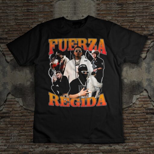 Fuerza Regida vintage look t-shirt playera regional mexicano Tshirt, Furerza Regida Tshirt, Mexican Corridos