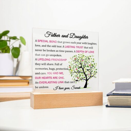 Father and Daughter Acrylic Plaque Gift, Personalised Thank You Dad Gifts, Fathers Day Gift for Dad from Daughter