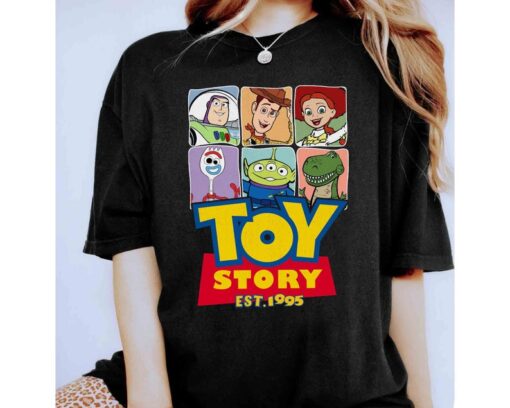 Pixar Toy Story Characters Group Shot 1995 Retro Shirt, Disney Buzz Woody Rex Tee