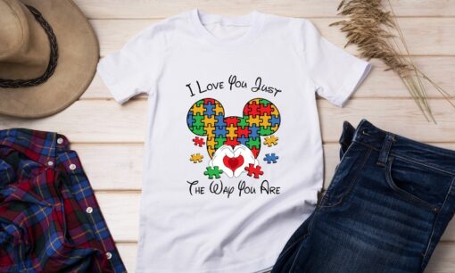 I Love You Just The Way You Are Tee, Autism Awareness Mickey Minnie Shirt, Autism Shirt, Autism Disney Shirt