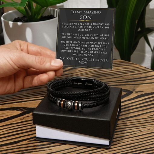 To My Son, I am so proud of you. Bracelet for your Son From Mom- Gift for Birthday, Christmas, Graduation, Confirmation