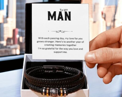 To My Man Bracelet, 6 Month 2 Year Anniversary, Long distance Relationship Boyfriend, Christmas Gift for Husband Fiancé