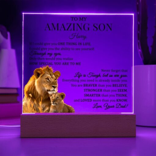 To My Amazing Son Acrylic Plaque Gift from Dad/Mom, Special Gift for Son from Father or Mother, Son Birthday