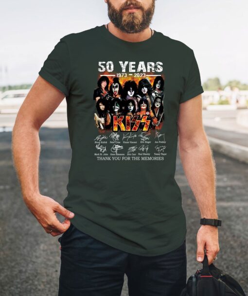 Kiss Band 50th Anniversary 1973-2023 Signature T-Shirt, Thank You For The Memories Shirt, KISS Band Shirt