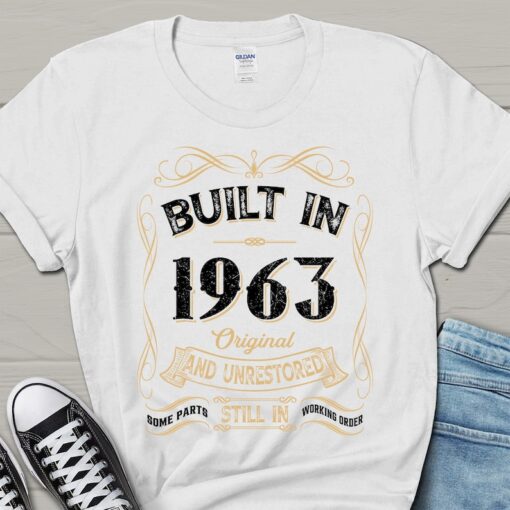 Built in 1963 Original & Unrestored Gift, 60th Birthday Men's Shirt, Built in The 60s Retro T-shirt for Him