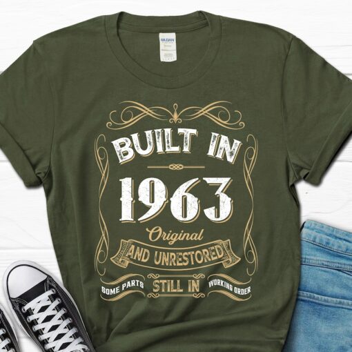 Built in 1963 Original & Unrestored Gift, 60th Birthday Men's Shirt, Built in The 60s Retro T-shirt for Him