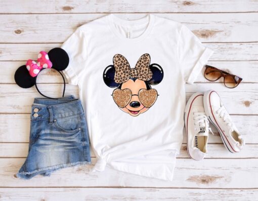 Leopard Minnie Mouse Shirt, Woman Disney Shirt, Minnie Safari Leopard Shirt, Girls Trip Minnie Ears Shirt, Disney Mom