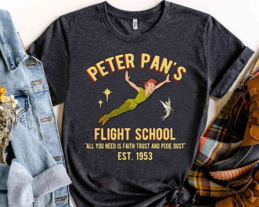 Disney Peter Pan's Flight School Neverland 1953 Retro Shirt