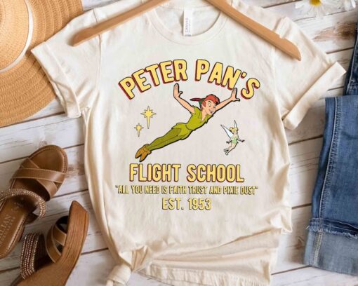 Disney Peter Pan's Flight School Neverland 1953 Retro Shirt