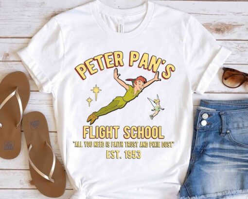 Disney Peter Pan's Flight School Neverland 1953 Retro Shirt