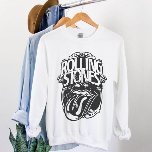 Rolling Stones Unisex Sweatshirt Vintage Rock Band Rolling Stones Tour Distressed 70s 80s Oversized Crewneck Music