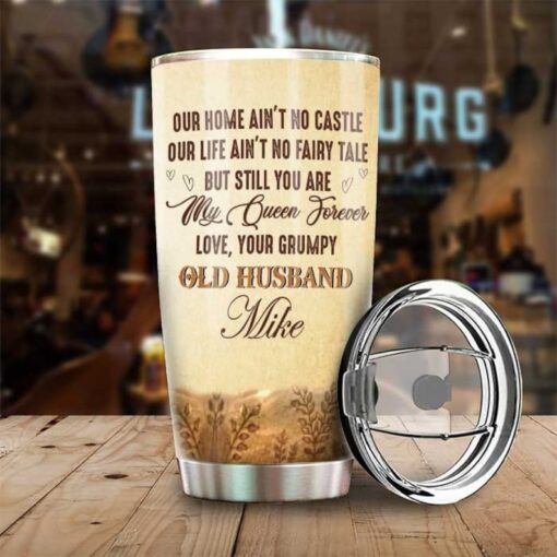 Personalized To My Wife You Are My Queen Forever Tumbler, Custom Wife Name Tumbler, To My wife Tumbler