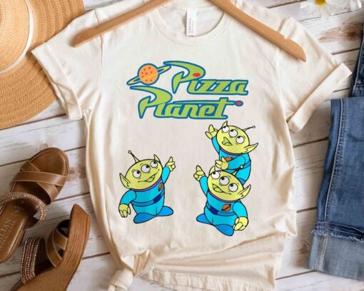 Disney Pixar Toy Story Funny Aliens Pizza Planet Space Shirt