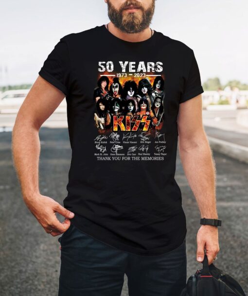 Kiss Band 50th Anniversary 1973-2023 Signature T-Shirt, Thank You For The Memories Shirt, KISS Band Shirt