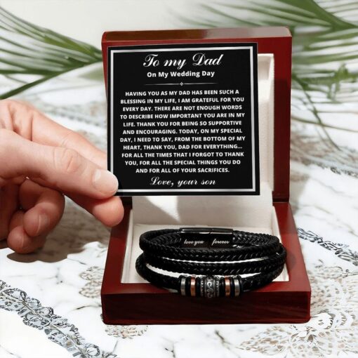 Father of the Groom Bracelet, Gift for Dad on Wedding Day, Dad Wedding Gift from son