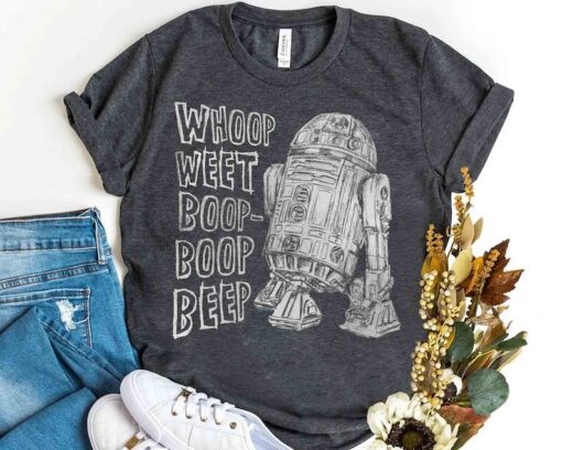 Cute Star Wars Droid R2-D2 Whoop Weet Boop-Boop Beep Sketch Shirt