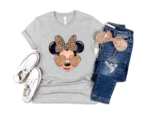 Leopard Minnie Mouse Shirt, Woman Disney Shirt, Minnie Safari Leopard Shirt, Girls Trip Minnie Ears Shirt, Disney Mom