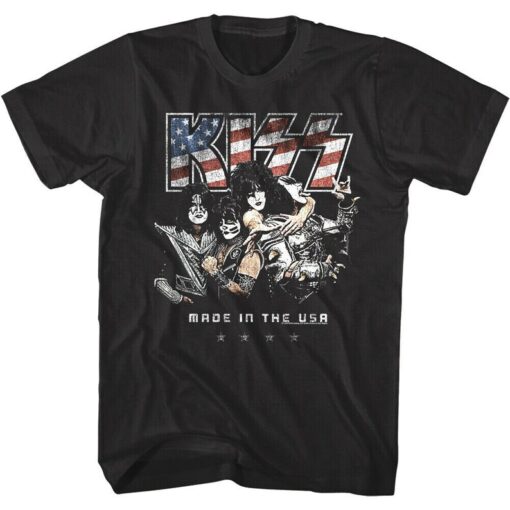 KISS Shirt Glam Rock Made in the USA Band Poster Graphic Tees