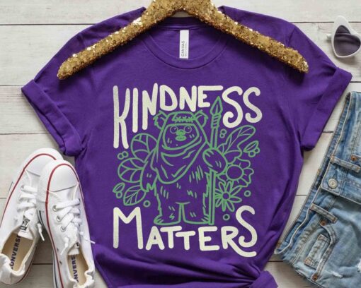 Star Wars Earth Day Ewok Endor Outline Kindness Matters Shirt