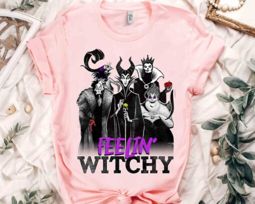 Disney Villains Halloween Feelin' Witchy Group Shot Shirt, Mickey's Not So Scary Party Tee