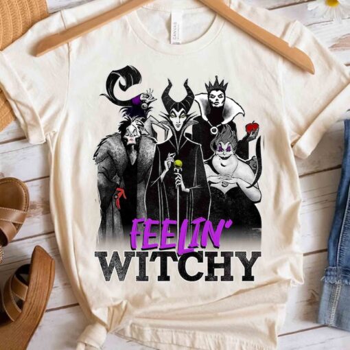 Disney Villains Halloween Feelin' Witchy Group Shot Shirt, Mickey's Not So Scary Party Tee