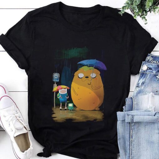 Adventure Time Spirited Away In The Rain T-Shirt, Adventure Time Shirt Fan Gifts, Adventure Time Cartoon Shirt