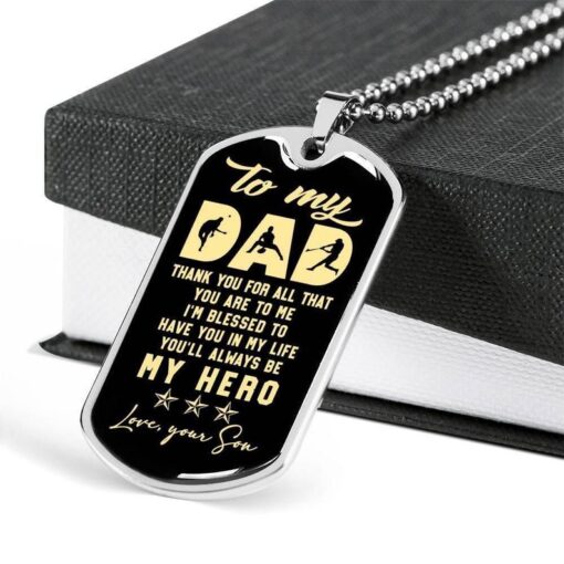 Stars dog tag to my dad thank you for all that you are to me, love your son, father’s day, gift for dad