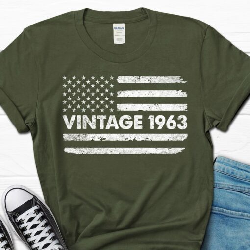 Vintage 1963 Men's Shirt, 60th Birthday Gift For Him, Born In 1963 T-Shirt For Men, 60 Year Old Husband Tee