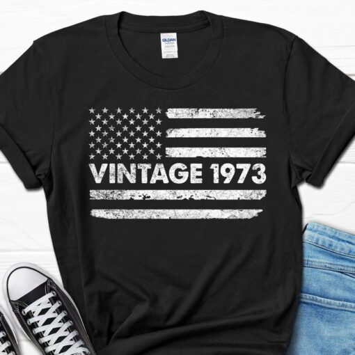 Vintage 1973 Men's Shirt, 50th Birthday Gift For Him, Born In 1973 T-Shirt For Men, 50 Year Old Husband Tee