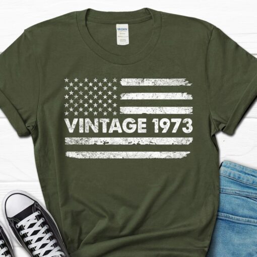 Vintage 1973 Men's Shirt, 50th Birthday Gift For Him, Born In 1973 T-Shirt For Men, 50 Year Old Husband Tee