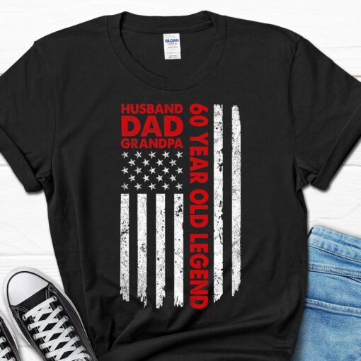 Husband Dad Grandpa 60 Year Old Legend Gift For Men, 60th Birthday Men's Shirt, Born In 1963 Papa Tee