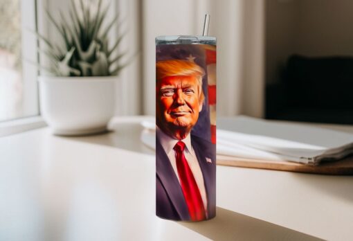 Trump 2024 Tumbler, 20 oz Tumbler 3D Inflated, Political Tumbler, Republican Tumbler, American Flag Tumbler