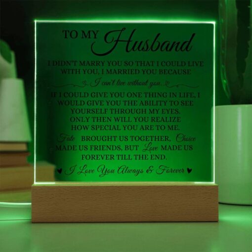 To My Husband "I Can't Live Without You" Acrylic Plaque, Meaningful Gift for Husband, Gift from Wife