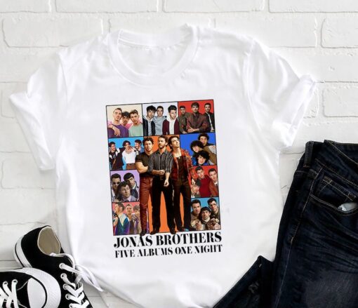 Vintage Jonas Brothers The Eras Tour Shirt, 2023 Jonas Brothers Five Album One Night Shirt