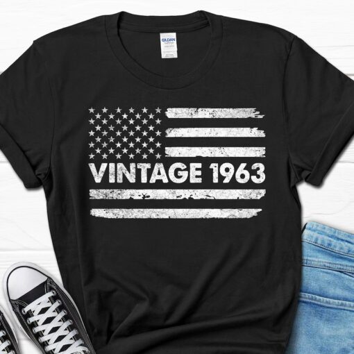 Vintage 1963 Men's Shirt, 60th Birthday Gift For Him, Born In 1963 T-Shirt For Men, 60 Year Old Husband Tee