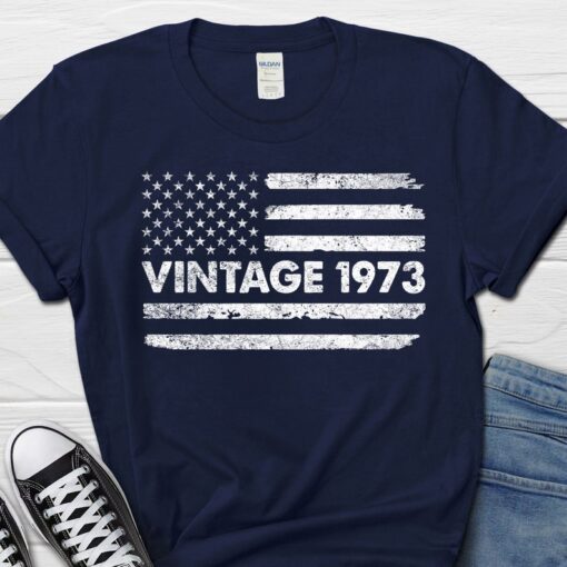 Vintage 1973 Men's Shirt, 50th Birthday Gift For Him, Born In 1973 T-Shirt For Men, 50 Year Old Husband Tee