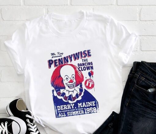 Pennywise The Dancing Clown Stephen Kings It T-Shirt, Pennywise Shirt Fan Gifts, IT Movie Shirt, Pennywise Vintage Shirt