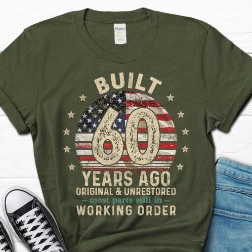 Built 60 Years Ago Shirt, Vintage 1964 Shirt, 60th Birthday Gift, Turning 60 Gift, Retro Classic T-Shirt for Him