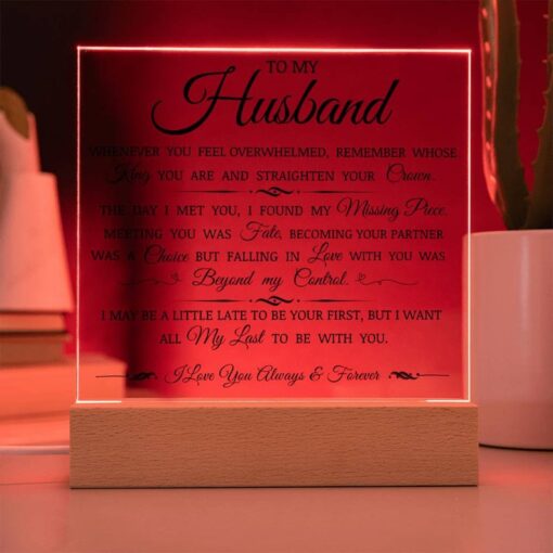 To My Husband "Straighten Your Crown" Acrylic Plaque, Love-filled Acrylic Gift for Husband, Meaningful Husband Tribute