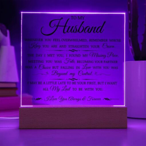 To My Husband "Straighten Your Crown" Acrylic Plaque, Love-filled Acrylic Gift for Husband, Meaningful Husband Tribute