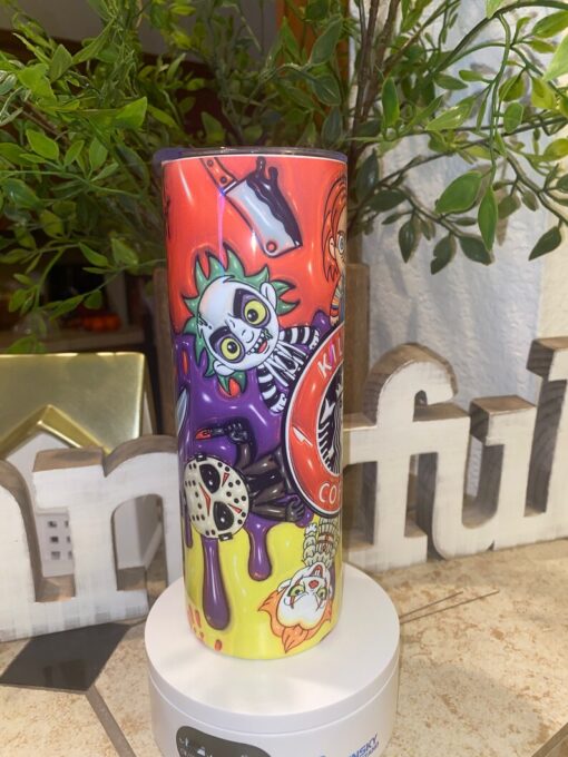 Horror Movie Characters Tumbler | Chuckie | Jason | Penny Wise | Scream | Sublimation Tumbler | 20oz Tumbler