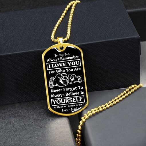 To My Son Dog Tag Necklace, DAD To Son Necklace, Personalized Necklace for Son, Son Birthday Gift