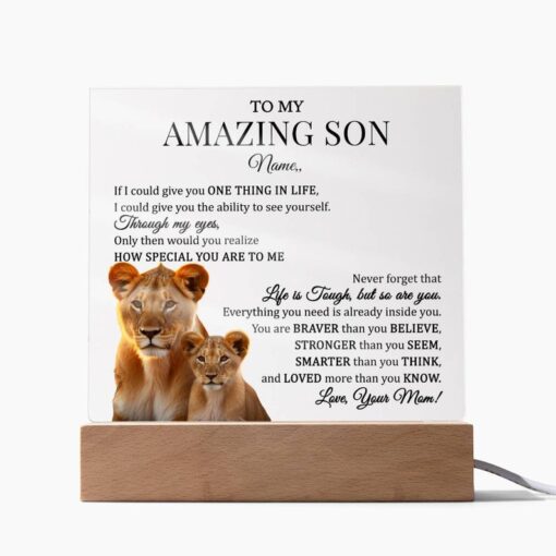 To My Amazing Son Acrylic Plaque Gift from Dad/Mom, Special Gift for Son from Father or Mother, Son Birthday