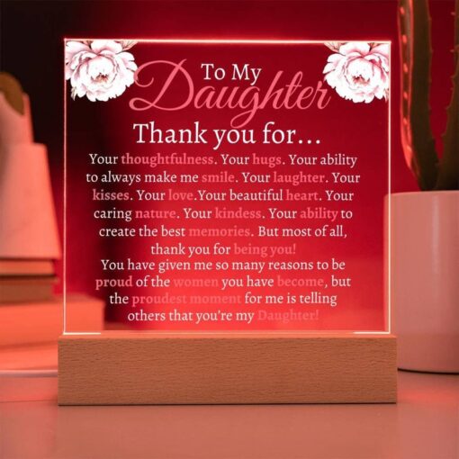 Acrylic Plaque for Daughter | Sentimental Message gift, sentimental room decor, meaningful Daughter Present