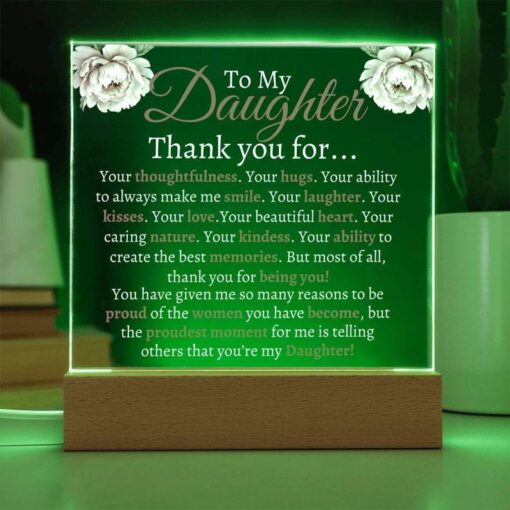 Acrylic Plaque for Daughter | Sentimental Message gift, sentimental room decor, meaningful Daughter Present